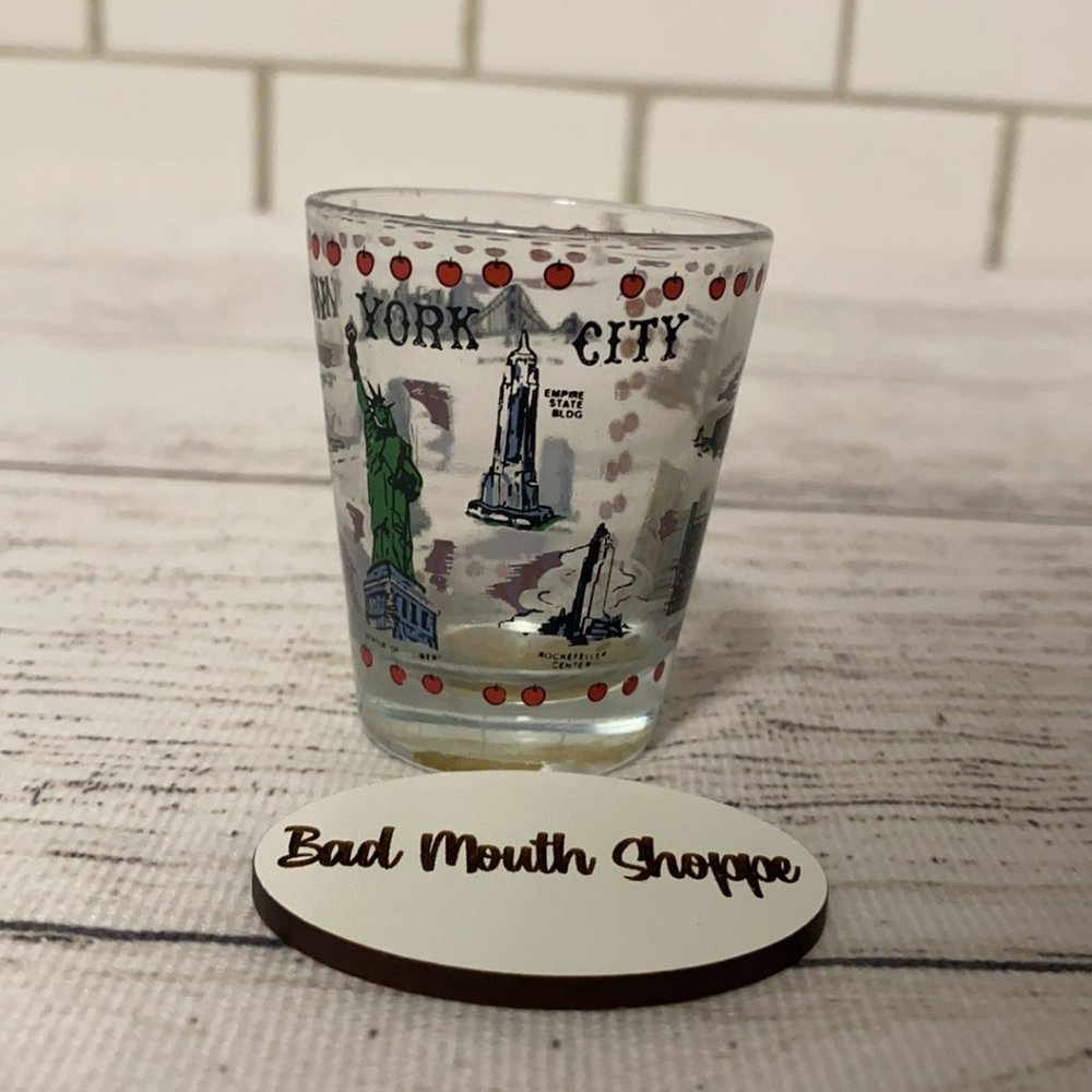 Vintage NYC New York City Landmarks Souvenir Shot Glass